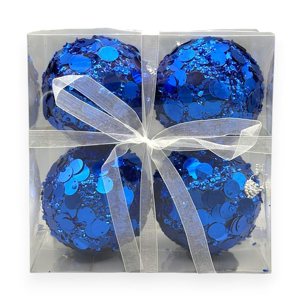 Sequin Sparkle Ornaments – Set of 4