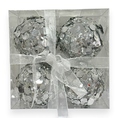 Sequin Sparkle Ornaments – Set of 4