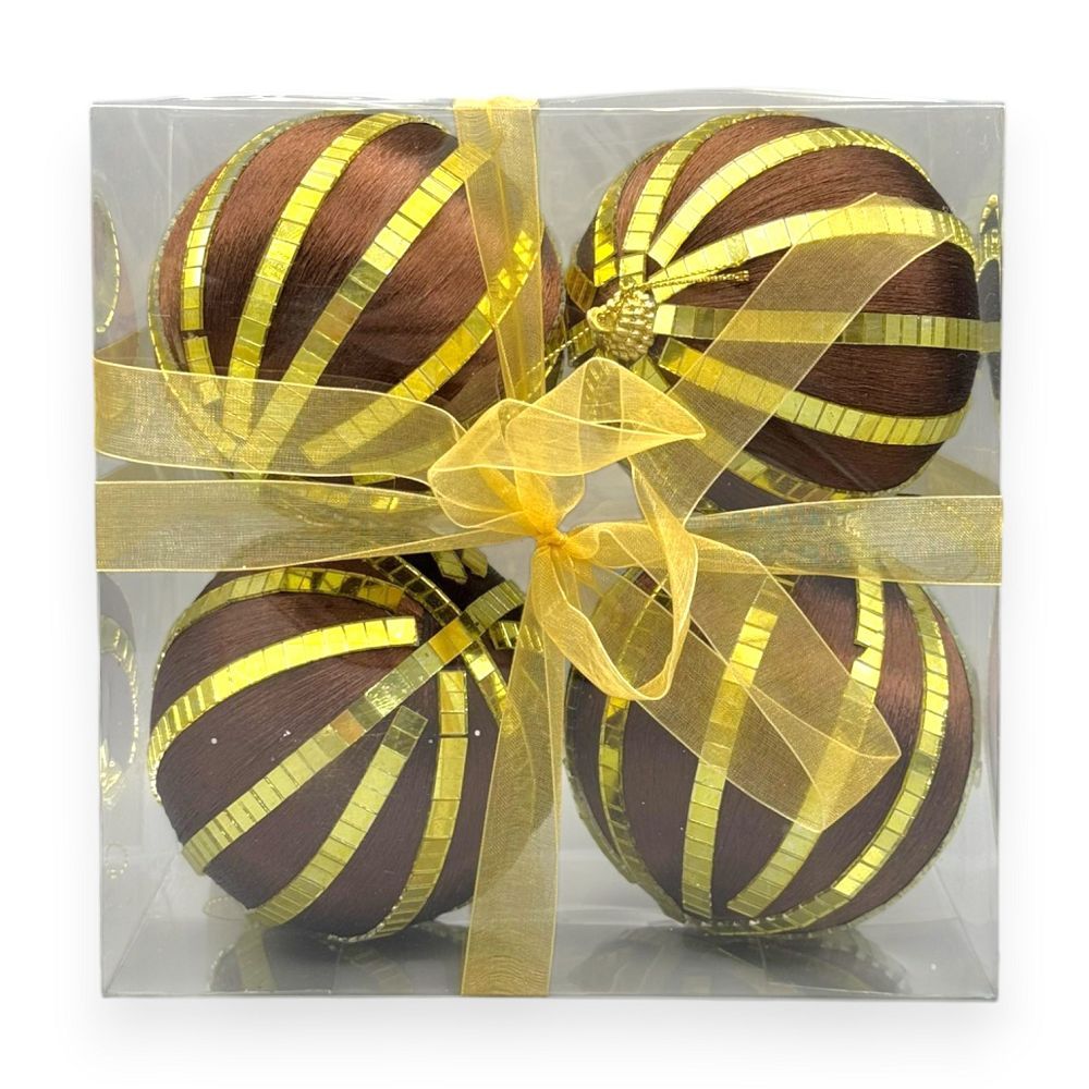 Brown With Striped Gold Mosaic Orn