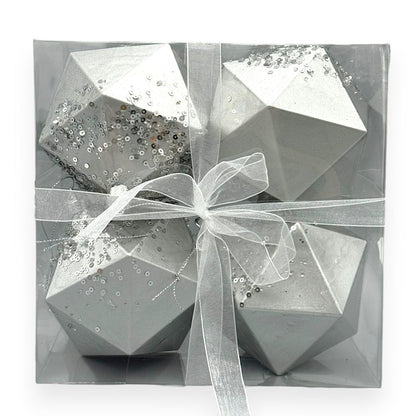 Geometric Glitter Christmas Orn 4"