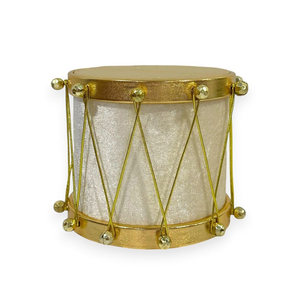 Velvet Christmas Drum Ornament 5"
