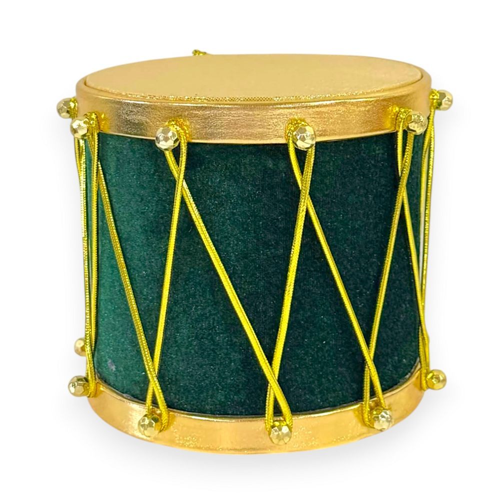 Velvet Christmas Drum Ornament 5"