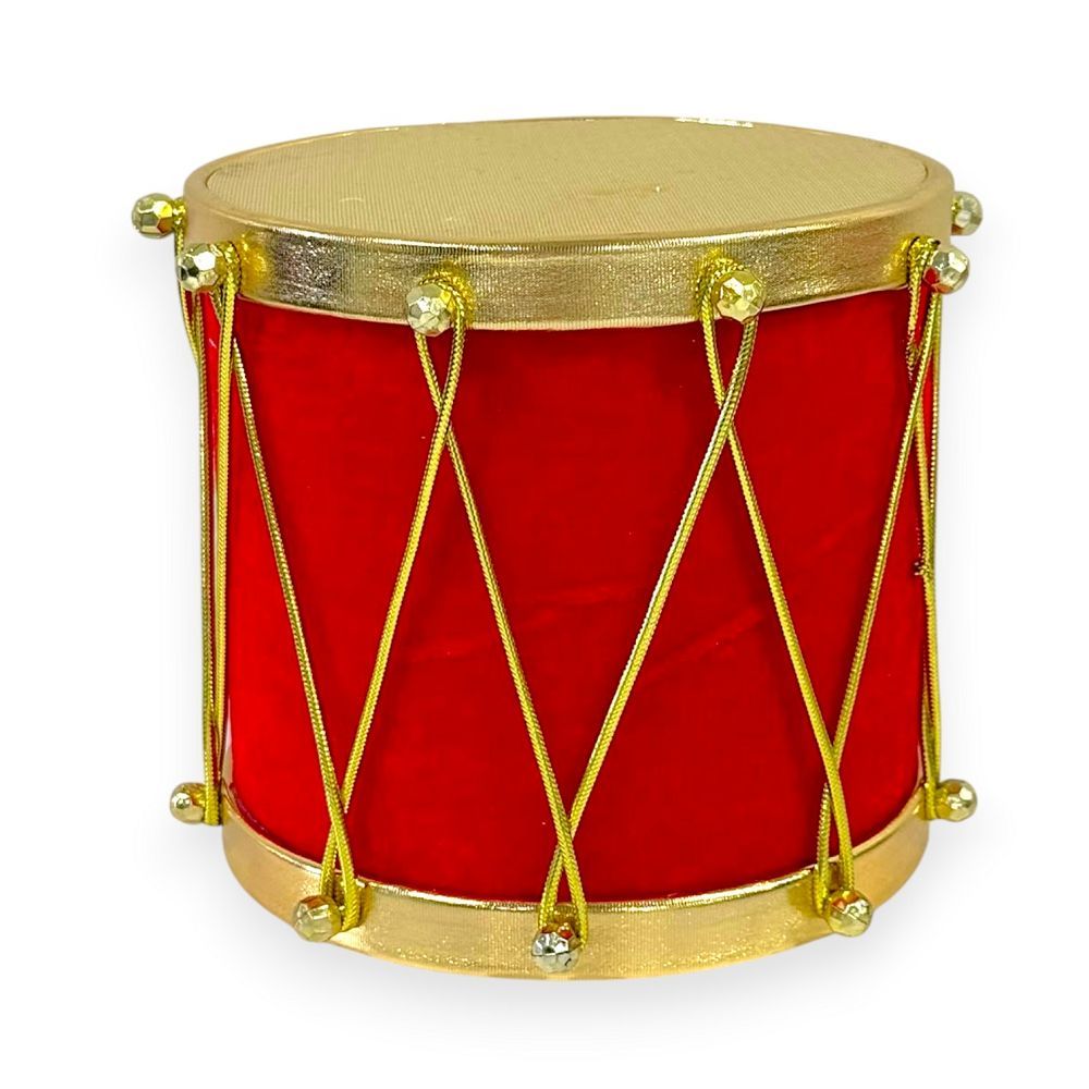 Velvet Christmas Drum Ornament 5"