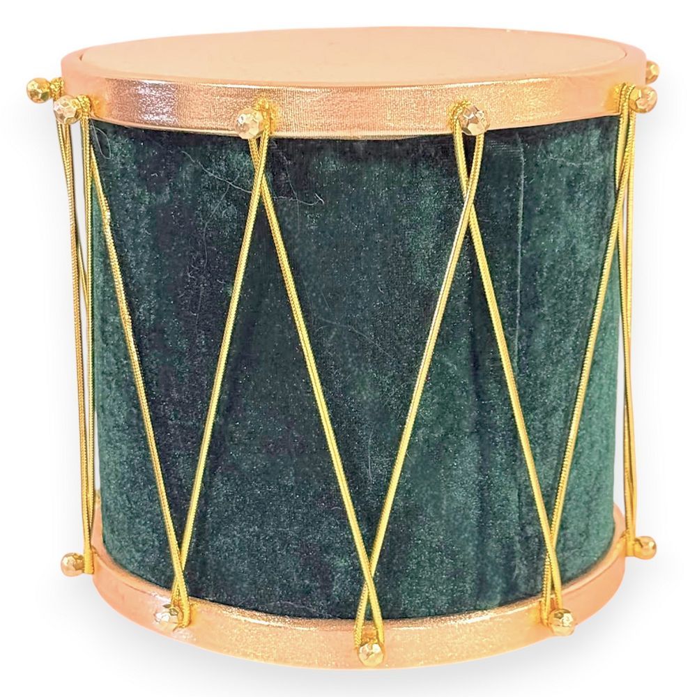 Velvet Christmas Drum Ornament 5"