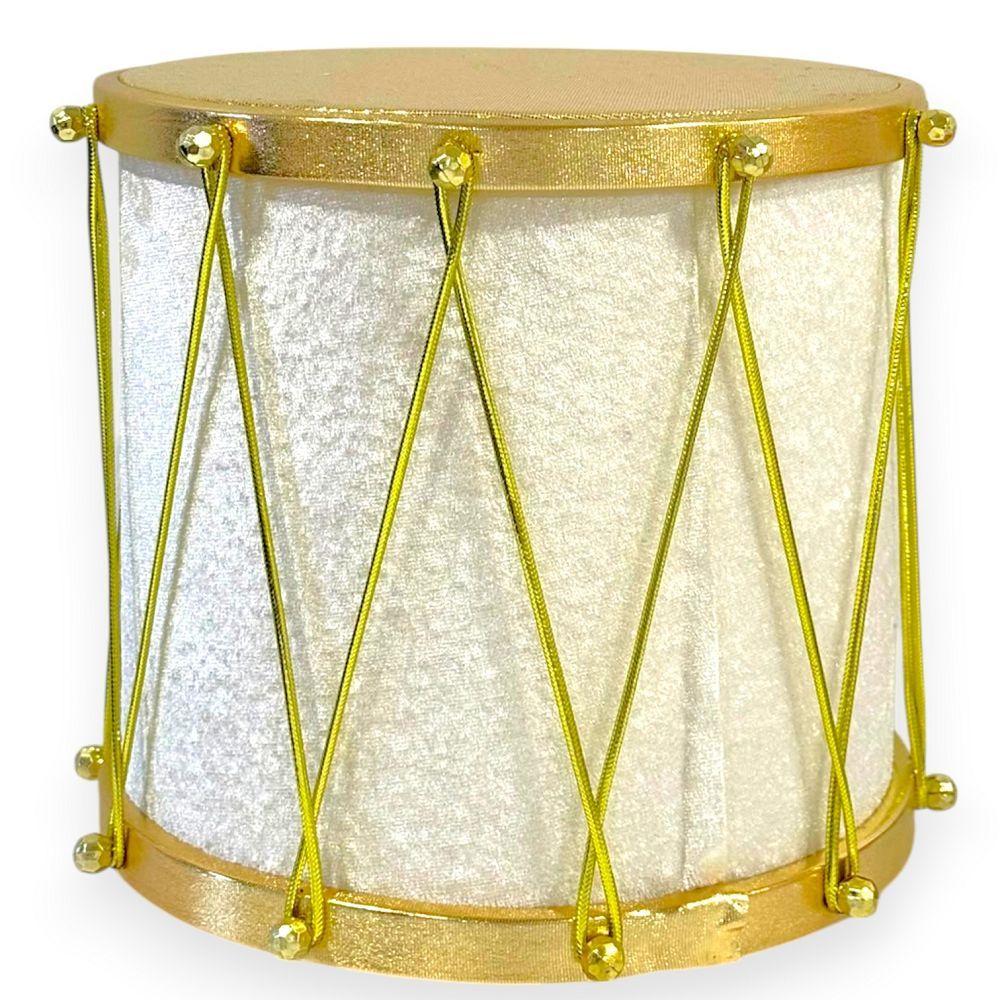 Velvet Christmas Drum Ornament 5"