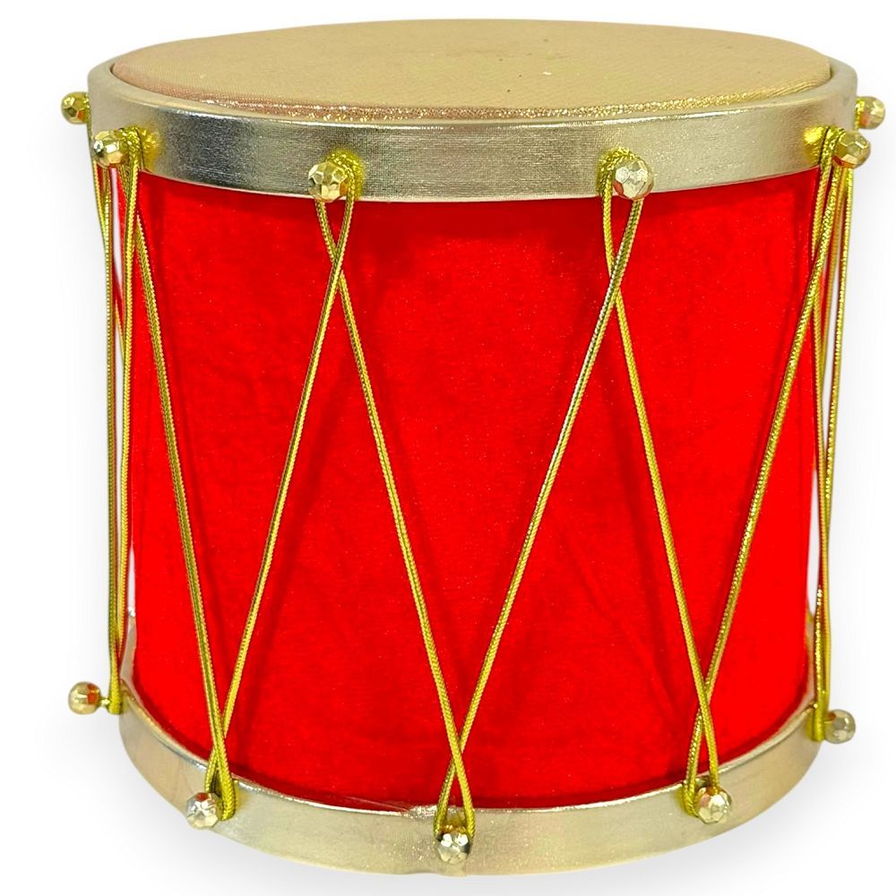 Velvet Christmas Drum Ornament 5"